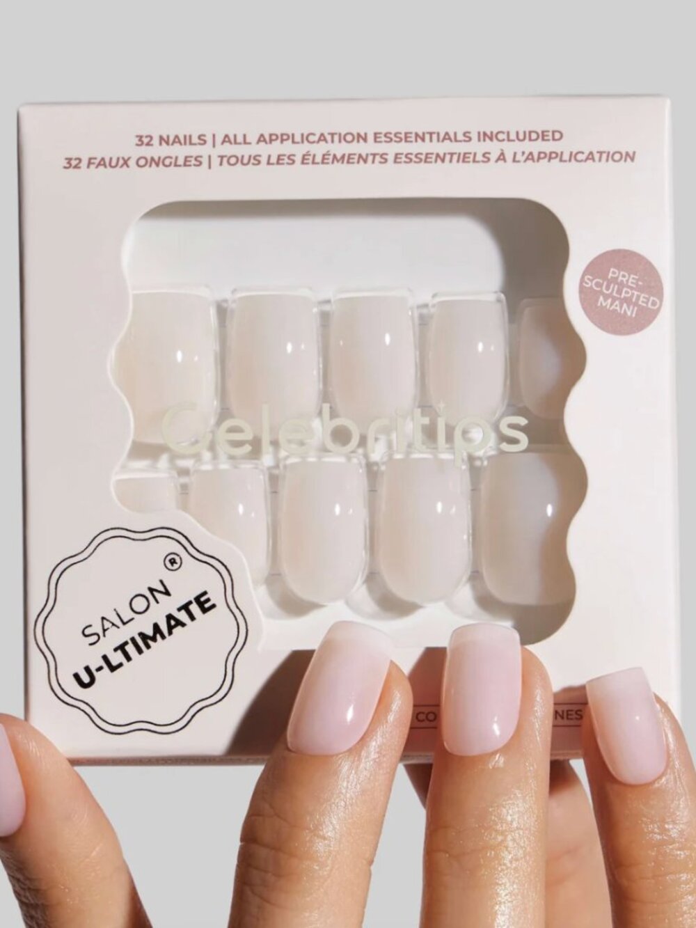 New. Celebritips Coconut milk (short coffin) Press On Nails